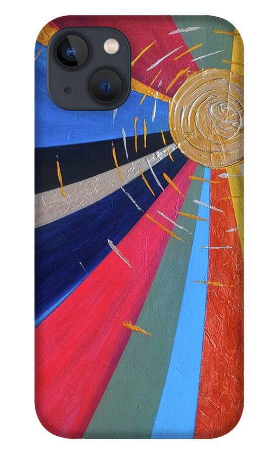 Multi Color iPhone 13 Case featuring the mixed media Whirlpool by Kapil Vadhera
