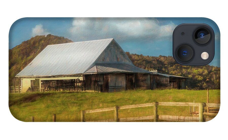 Barns iPhone 13 Case featuring the photograph White Barn in the Countryside Painting by Debra and Dave Vanderlaan