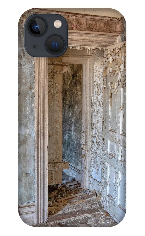 1860 iPhone 13 Case featuring the photograph White Door of a Haunted Mansion by David Letts