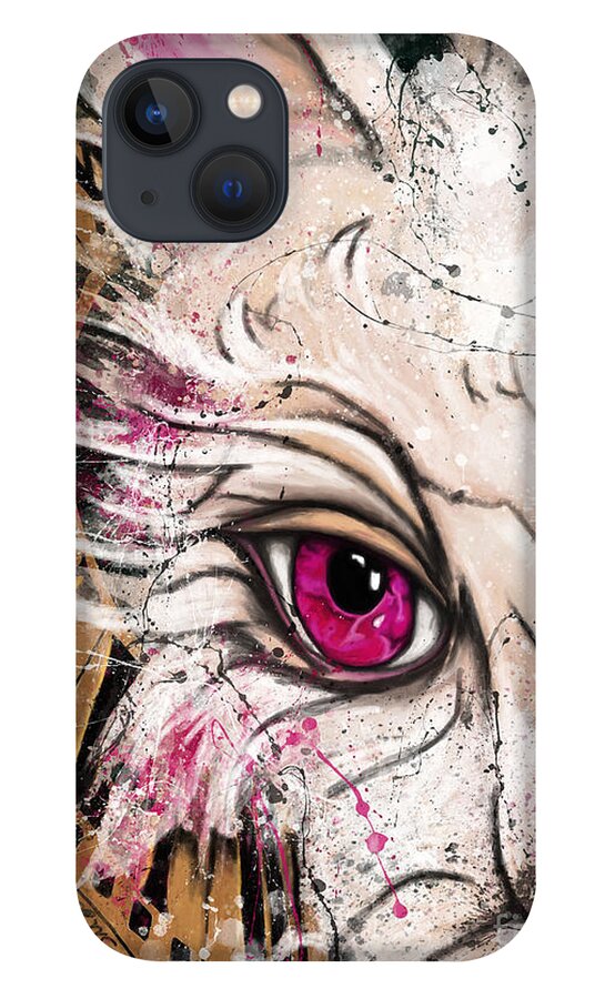 Alice In Wonderland iPhone 13 Case featuring the painting White Rabbit art, Alice in Wonderland by Nadia CHEVREL