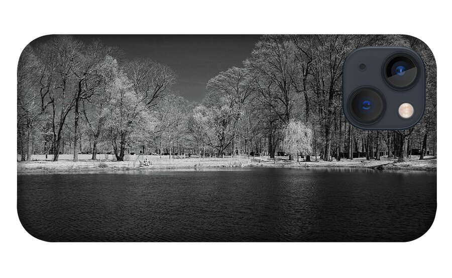 Trees iPhone 13 Case featuring the photograph Willow tree at the pond by Alan Goldberg
