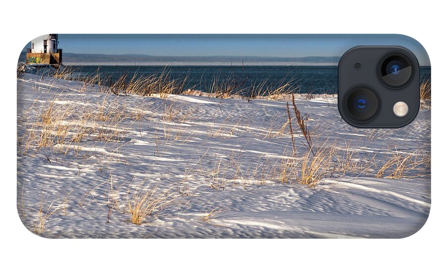 Lighthouse iPhone 13 Case featuring the photograph Winter at Wisconsin Point by Joe Kopp