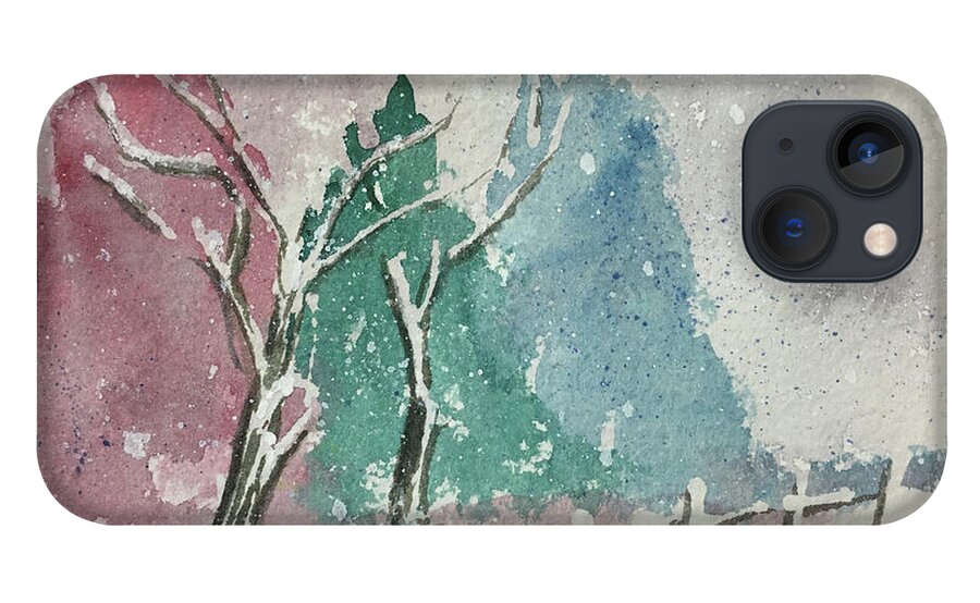 Winter Landscape iPhone 13 Case featuring the painting Winter Landscape 2 by Roxy Rich