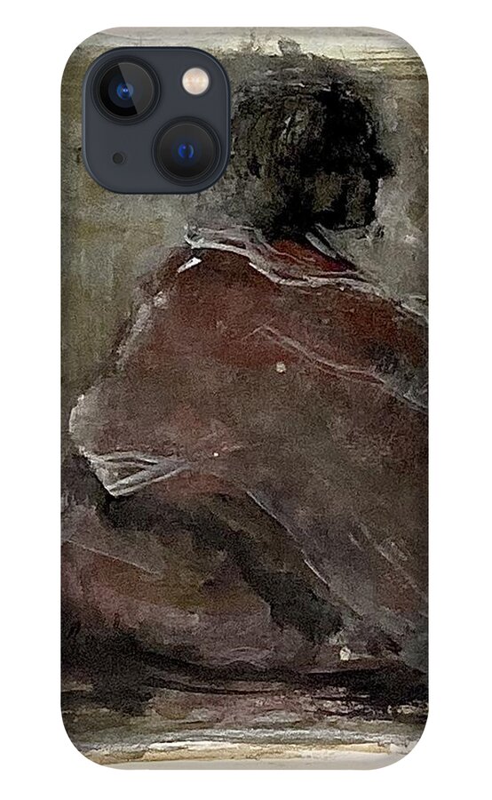 Native iPhone 13 Case featuring the painting Winter Thoughts by David Euler