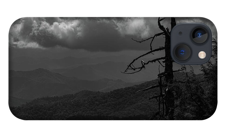 Black And White iPhone 13 Case featuring the photograph Withered on the Mountain by Jamie Tyler