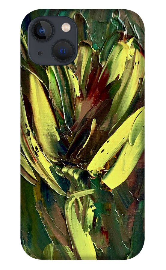 Flower iPhone 13 Case featuring the painting Yellow flower 1 by Teresa Moerer
