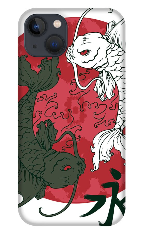 Koi Fish iPhone 13 Case featuring the digital art Yin Yang Koi Fish by Jacob Zelazny