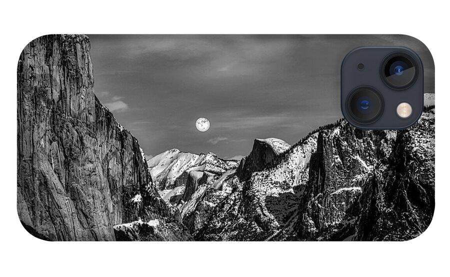 Landscape iPhone 13 Case featuring the photograph Yosemite Winter Moon by Romeo Victor