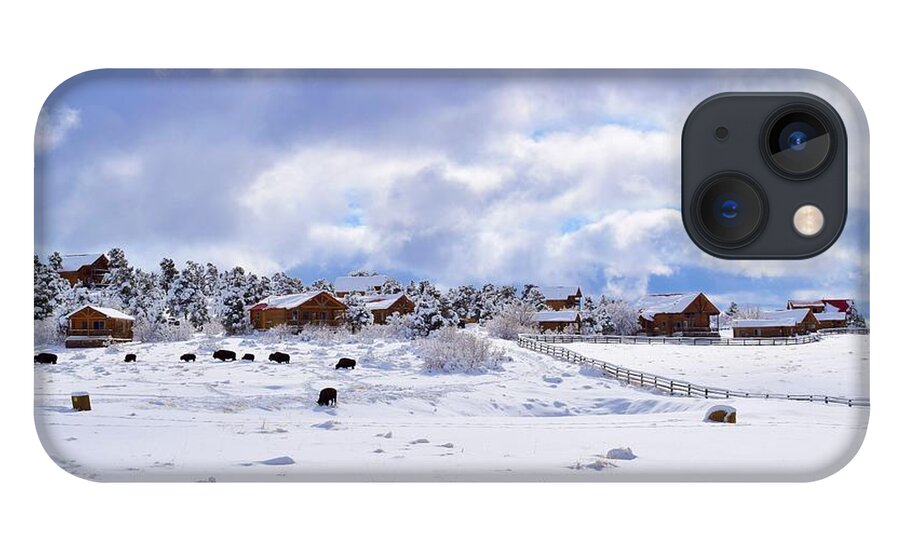 Zion iPhone 13 Case featuring the photograph Snow Farmhouse Zion by Bnte Creations