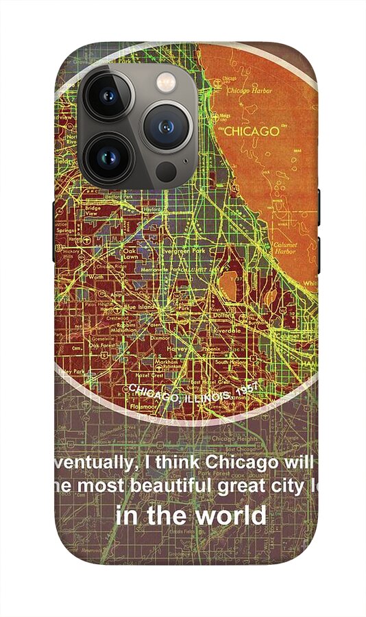 Chicago old map iPhone 15 Pro Max Tough Case by Drawspots Illustrations -  Instaprints