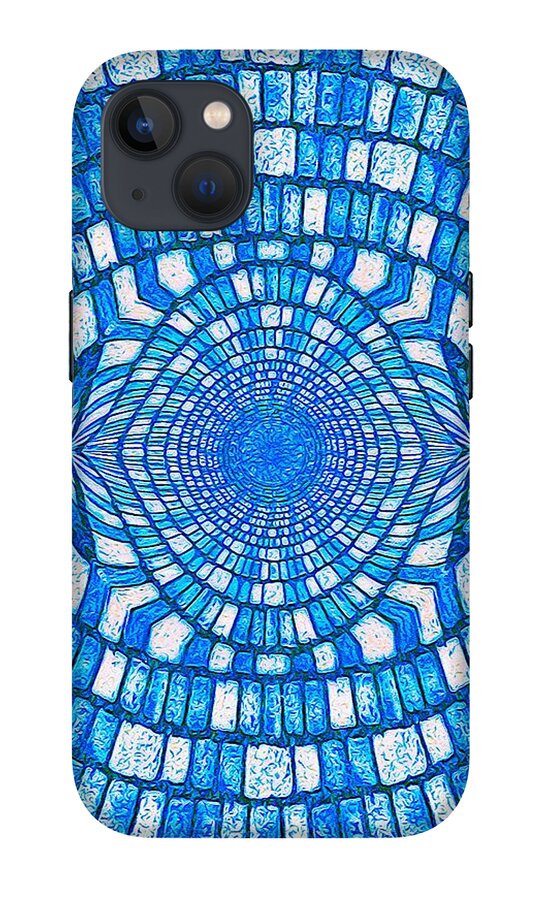 Art iPhone 13 Tough Case featuring the digital art Blue Cobble Stone Digital Art by Douglas Brown