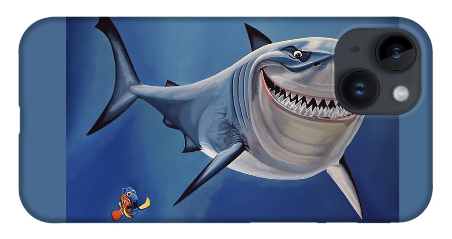 Finding Nemo iPhone 14 Case featuring the painting Finding Nemo Painting by Paul Meijering