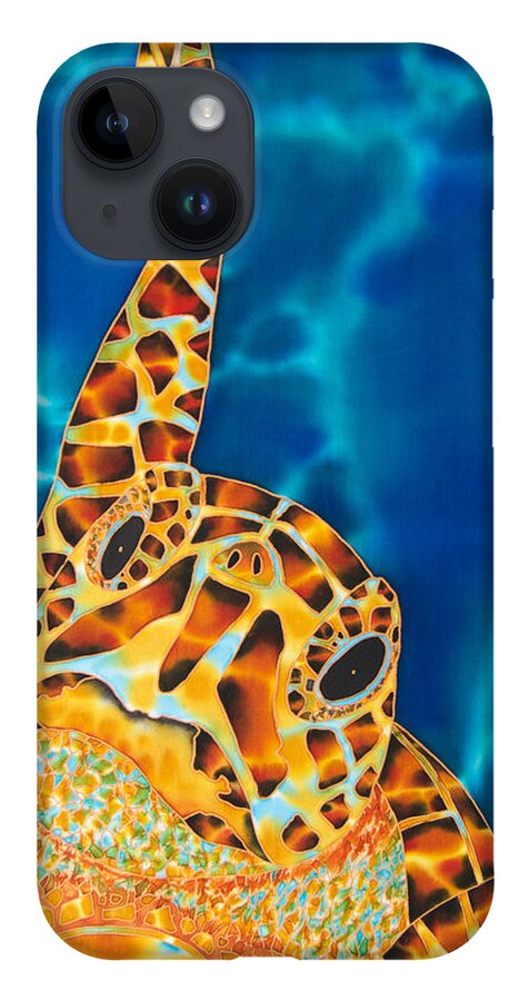 Sea Turtle iPhone 14 Case featuring the painting Sea Turtle #4 by Daniel Jean-Baptiste
