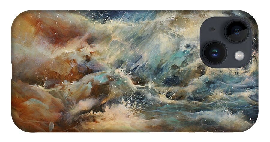 Abstract Expressionism iPhone Case featuring the painting ' Turmoil ' by Michael Lang