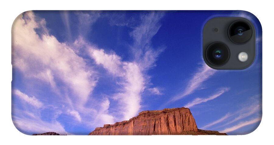 00340878 iPhone 14 Case featuring the photograph Clouds Over Monument Valley by Yva Momatiuk and John Eastcott