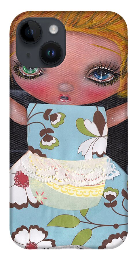 Alice In Wonderland iPhone 14 Case featuring the painting Down the Rabbit Hole by Abril Andrade
