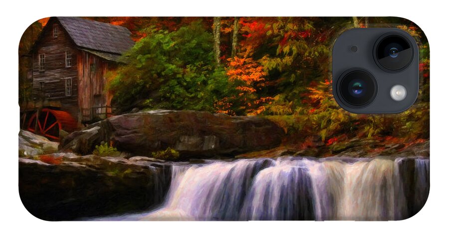Glade Creek Grist Mill iPhone 14 Case featuring the digital art Glade Creek grist mill by Flees Photos
