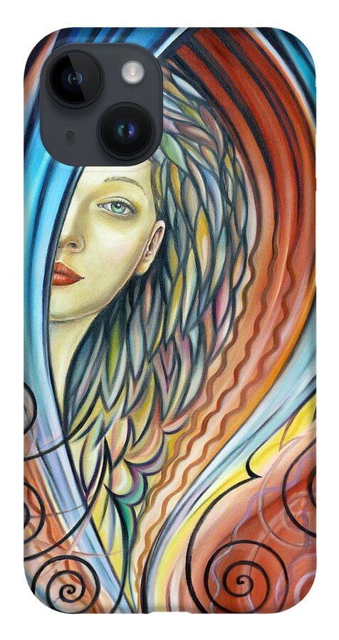 Woman iPhone 14 Case featuring the painting Illusive Water Nymph 240908 #2 by Selena Boron