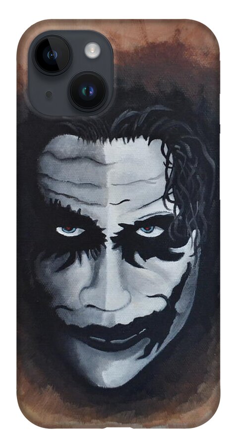 The Joker From Batman iPhone 14 Case featuring the painting Joker's Wild by Martin Schmidt