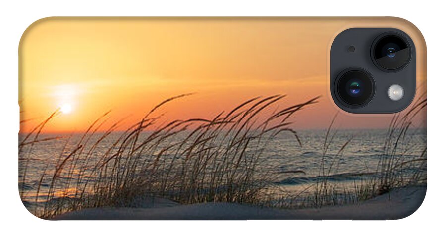 Dune iPhone Case featuring the photograph Lake Michigan Sunset Panorama by Mary Lee Dereske