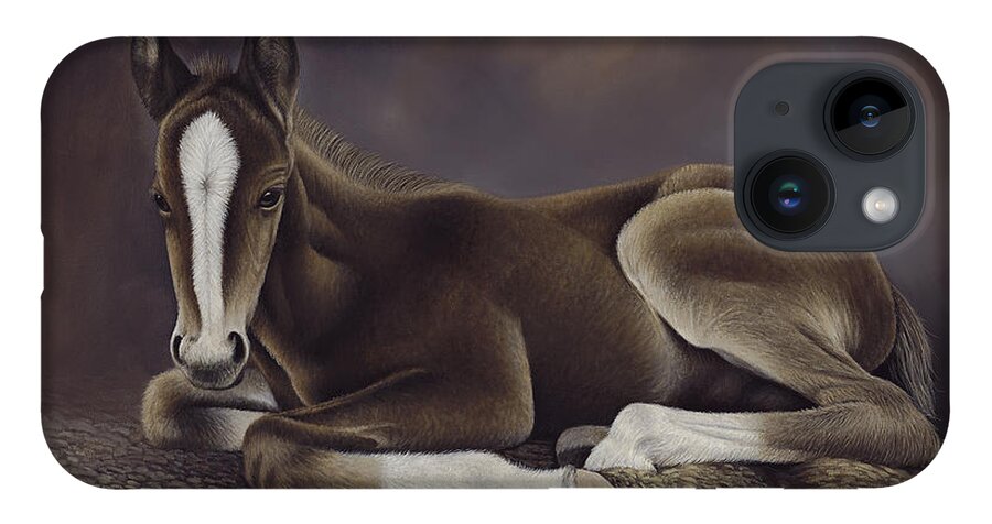 Horses iPhone Case featuring the painting Lucky by Ricardo Chavez-Mendez