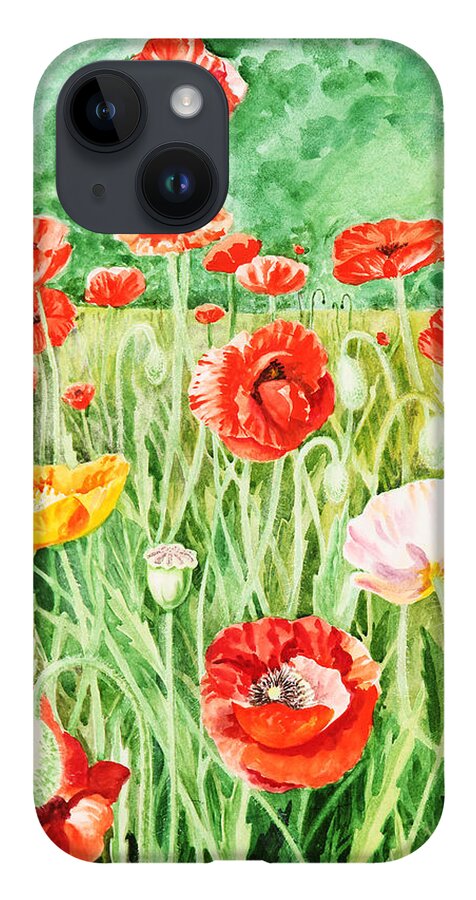 Poppies iPhone 14 Case featuring the painting Poppies by Irina Sztukowski