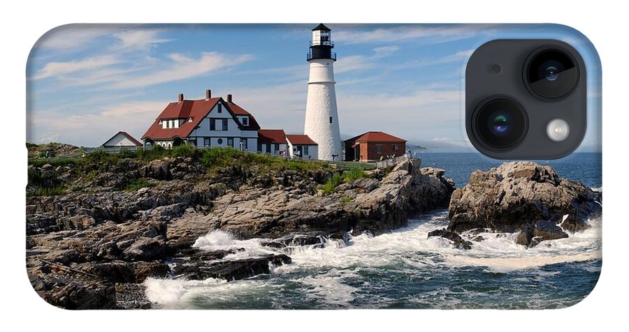 Portland Head Lighthouse iPhone 14 Case featuring the photograph Portland Head Lighthouse by Georgia Fowler