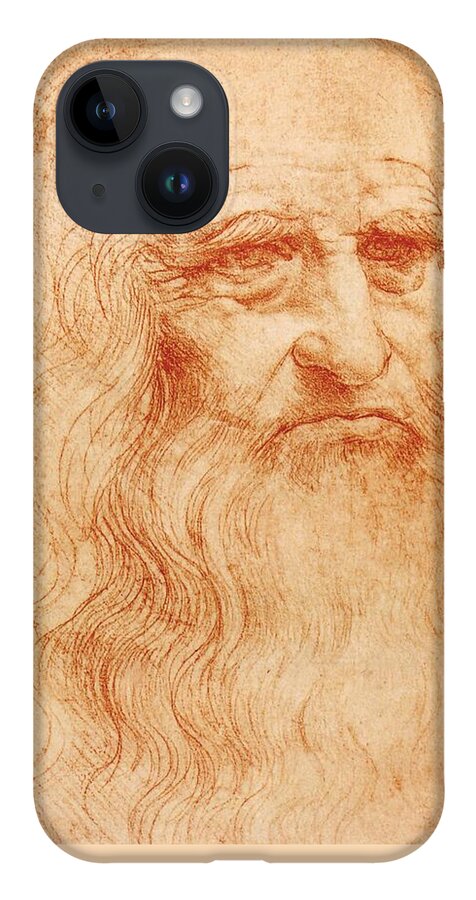 Turin iPhone 14 Case featuring the painting Self Portrait by Leonardo da Vinci