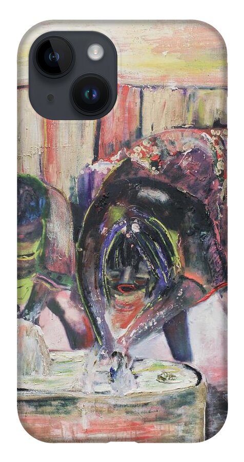 Figurative iPhone 14 Case featuring the painting Washer Woman by Peggy Blood