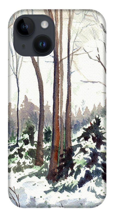 Winter iPhone 14 Case featuring the painting 12 Below by Katherine Miller