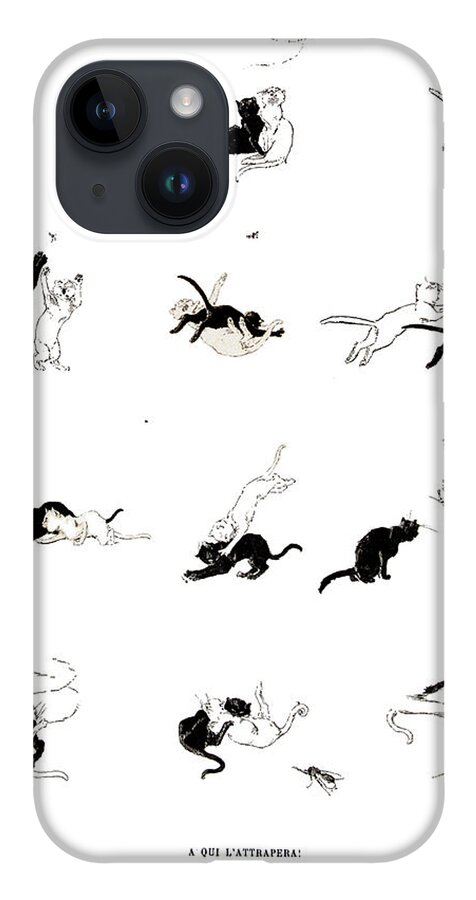 Cats- Pictures Without Words' 1897 Theophile Alexandre Steinlen 2 iPhone 14 Case featuring the painting Pictures without Words by MotionAge Designs