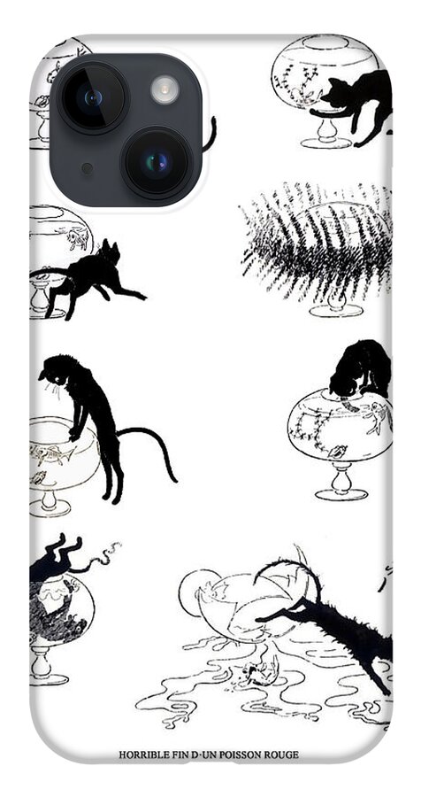Cats- Pictures Without Words' 1897 Theophile Alexandre Steinlen 7 iPhone 14 Case featuring the painting Pictures without Words by MotionAge Designs