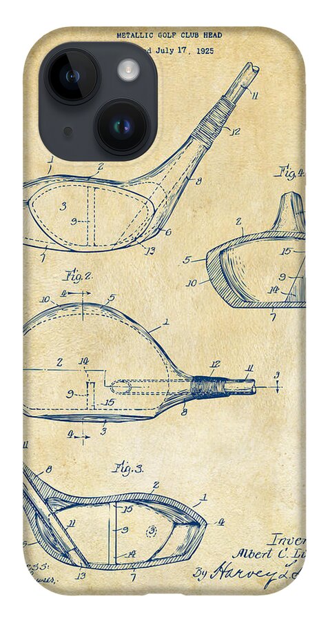 Golf iPhone 14 Case featuring the digital art 1926 Golf Club Patent Artwork - Vintage by Nikki Marie Smith