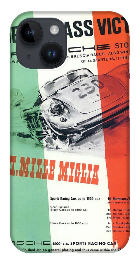 1954 Xxi Mille Miglia iPhone Case featuring the digital art 1954 XXI Mille Miglia by Georgia Fowler