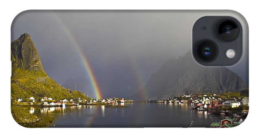 Village iPhone Case featuring the photograph After the rain in Reine by Heiko Koehrer-Wagner