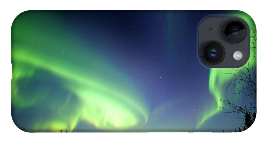 Northern Lights iPhone 14 Case featuring the photograph Aurora Borealis In Alaska #2 by Chris Madeley