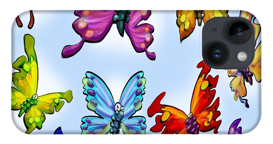 Butterfly iPhone 14 Case featuring the digital art Butterflies #2 by Kevin Middleton