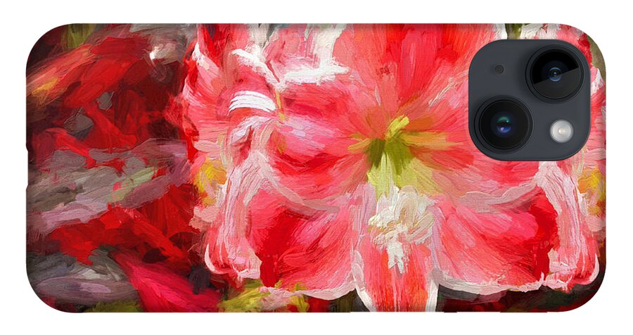 Amaryllis iPhone 14 Case featuring the digital art Christmas Lilies by Digital Photographic Arts