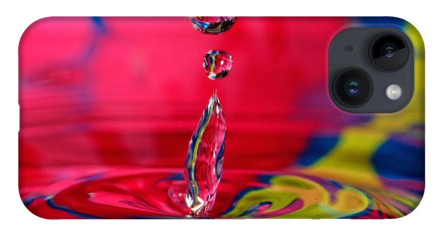  Abstract iPhone Case featuring the photograph Colorful Water Drop by Peter Lakomy