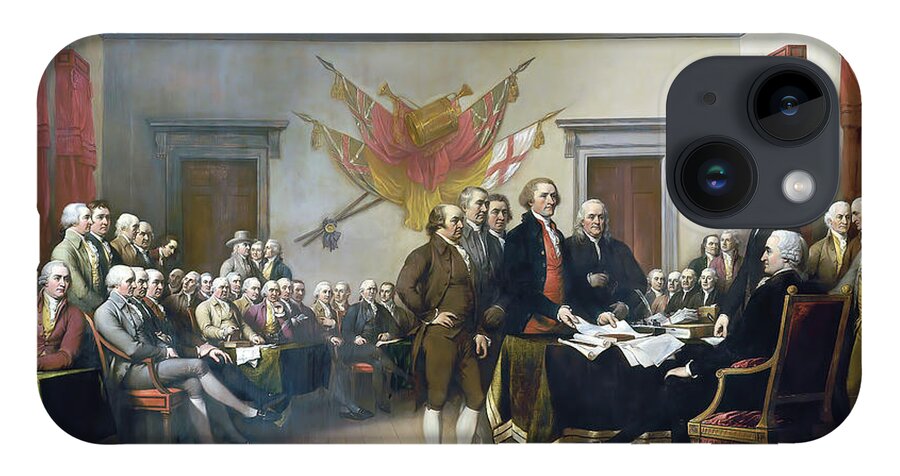 John Trumbull iPhone 14 Case featuring the painting Declaration of Independence #5 by John Trumbull
