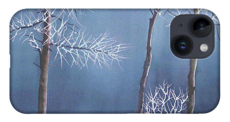 Snow iPhone Case featuring the painting Frosted Forest by Philip Fleischer