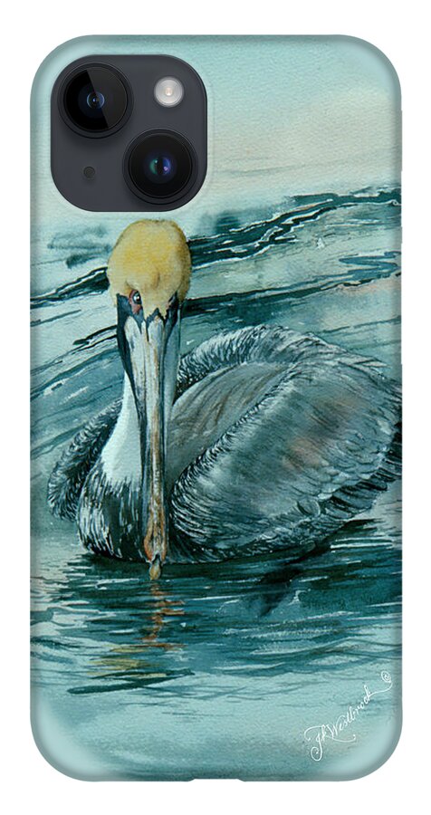 Pelican iPhone 14 Case featuring the painting Guardian of the Keys by Jill Westbrook
