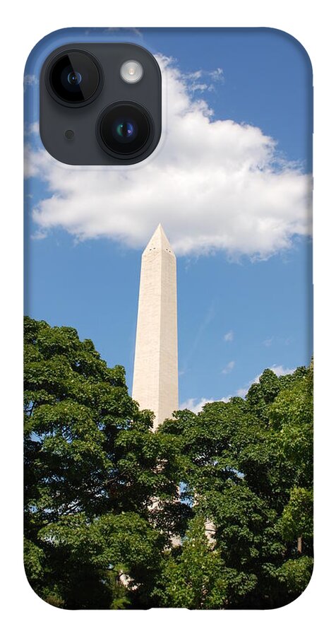Washington iPhone 14 Case featuring the photograph Obelisk Rises Into the Clouds by Kenny Glover