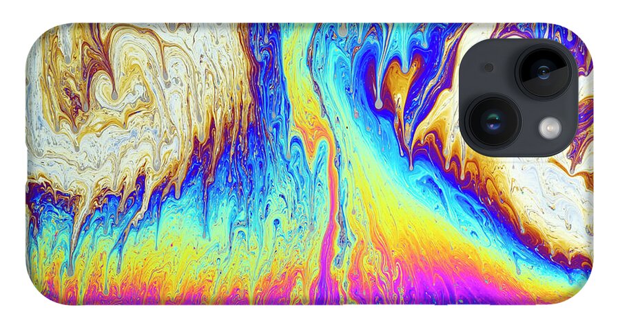 Thin Film iPhone 14 Case featuring the photograph Soap Film Patterns by Paul Rapson