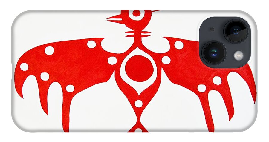Thunderbird iPhone 14 Case featuring the painting Thunderbird original painting by Sol Luckman