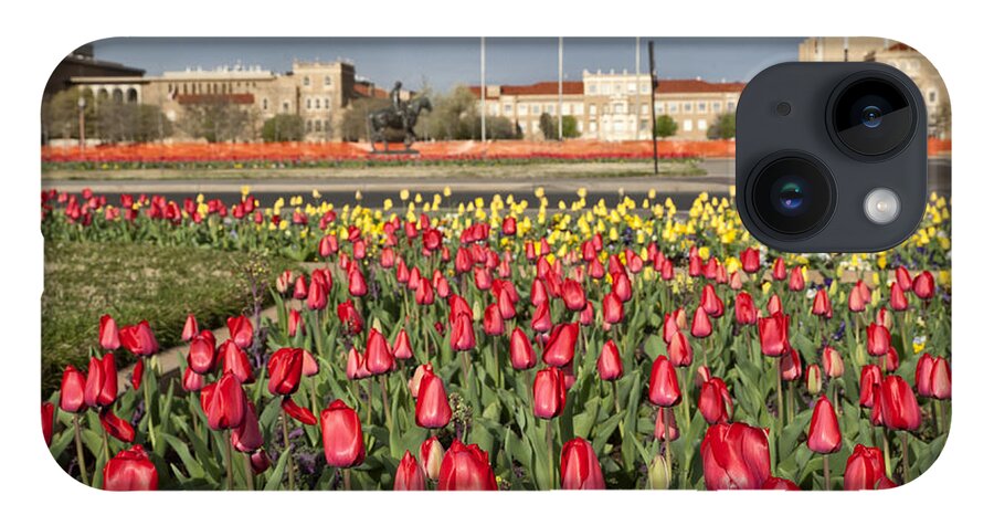 Architecture iPhone 14 Case featuring the photograph Tulips at Texas Tech University #3 by Melany Sarafis