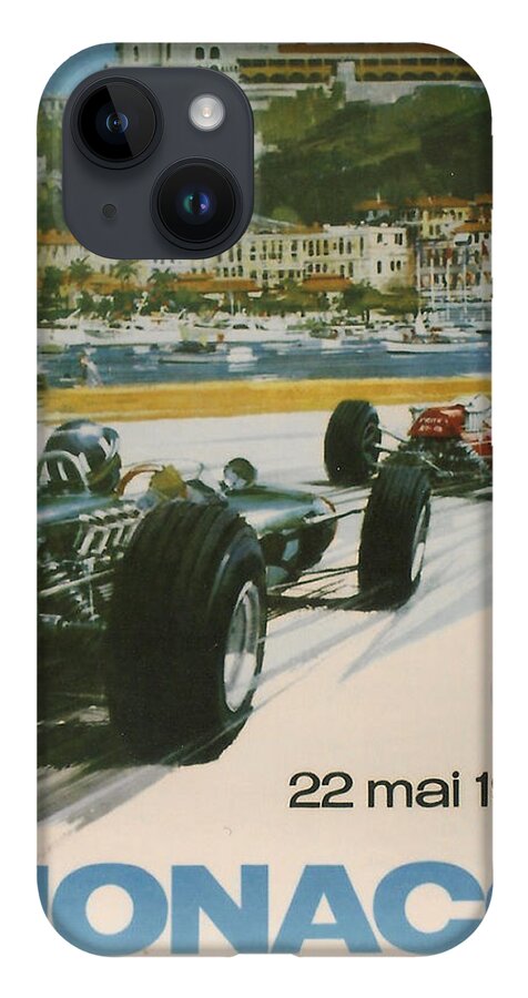 Monaco Grand Prix iPhone 14 Case featuring the digital art 24th Monaco Grand Prix 1966 by Georgia Fowler