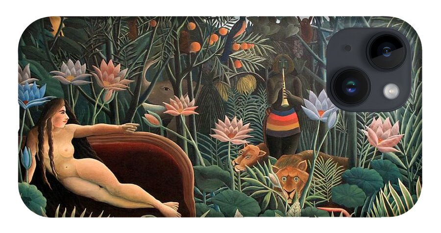 Henri Rousseau iPhone 14 Case featuring the painting The Dream by Henri Rousseau
