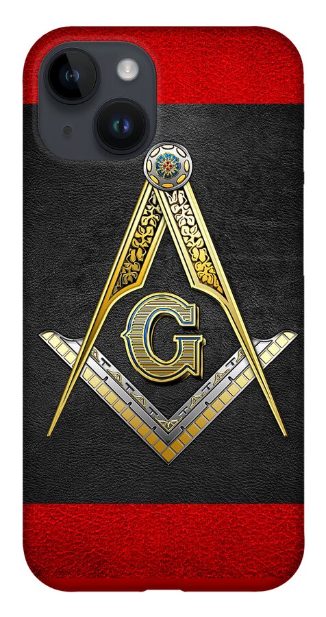 'ancient Brotherhoods' Collection By Serge Averbukh iPhone 14 Case featuring the digital art 3rd Degree Mason - Master Mason Masonic Jewel by Serge Averbukh