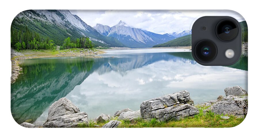 Jasper iPhone 14 Case featuring the photograph Mountain lake in Jasper National Park 1 by Elena Elisseeva